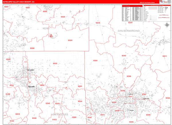 Antelope Valley-High Desert Metro Area Map Book Red Line Style